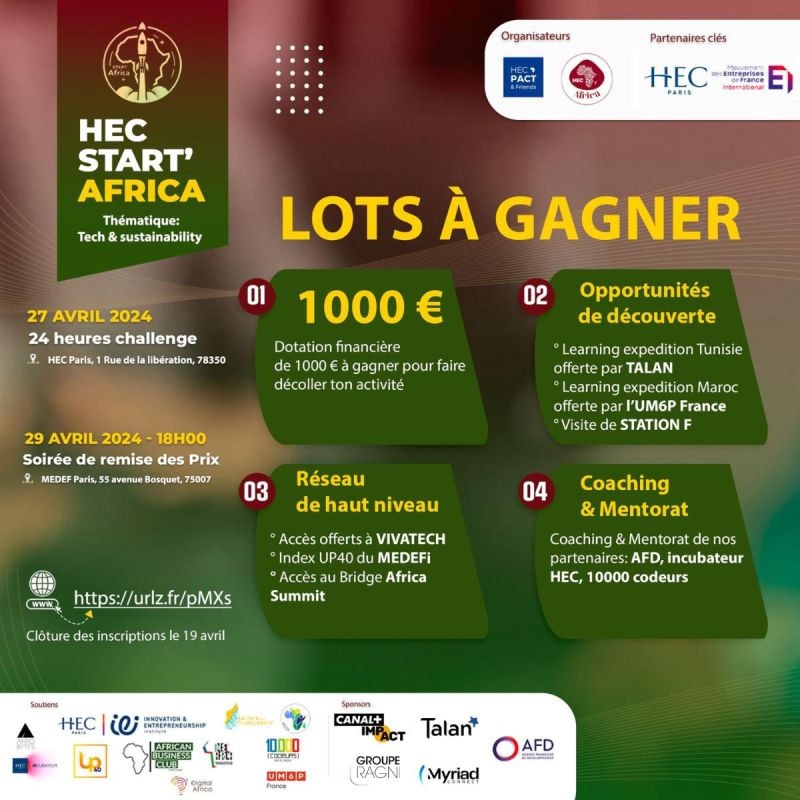 10.000 Codeurs partenaire HEC Africa Startup
