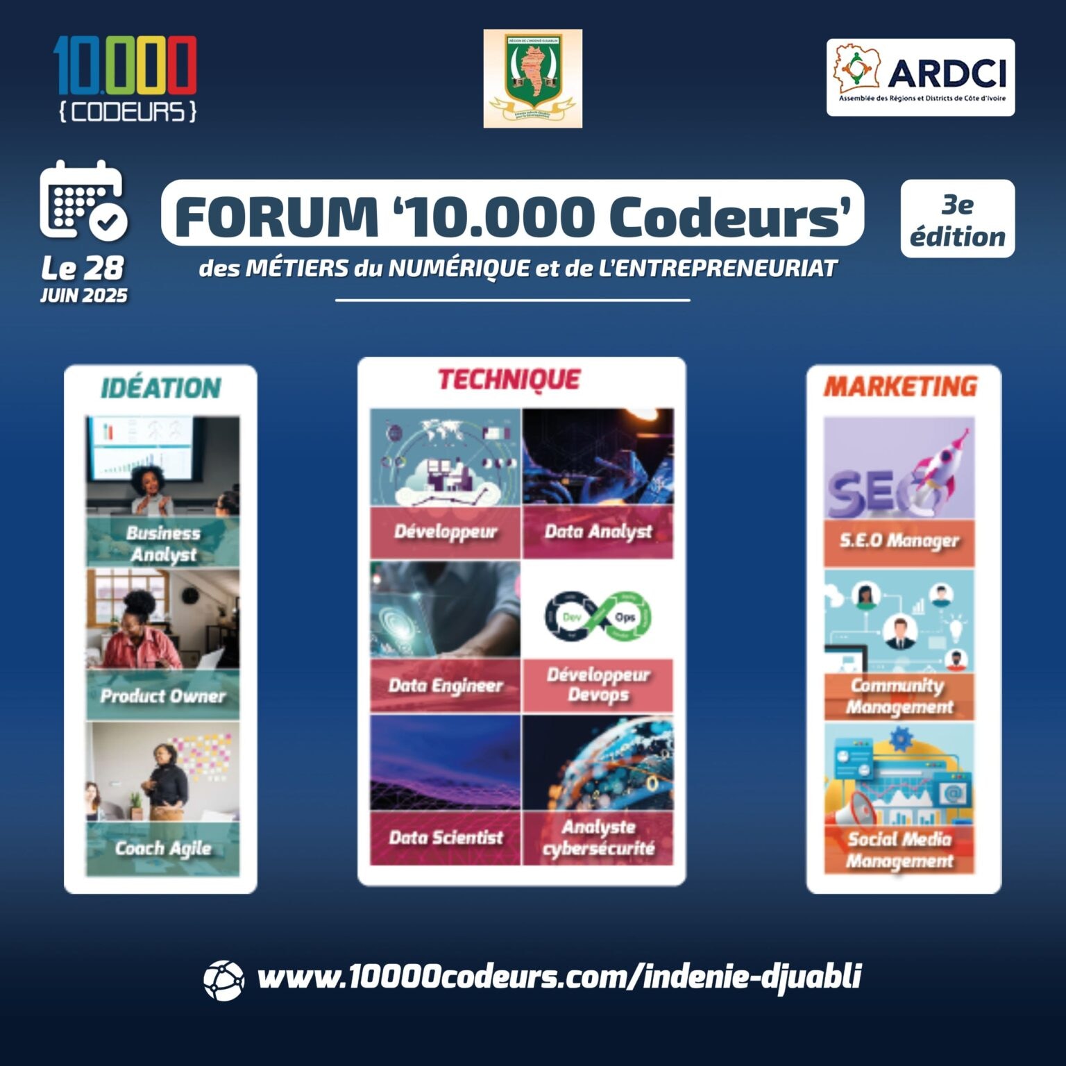 Côte d’Ivoire : la région du Indénié-Djuablin accueille le 3e forum « 10.000 Codeurs » 28 juin 2025