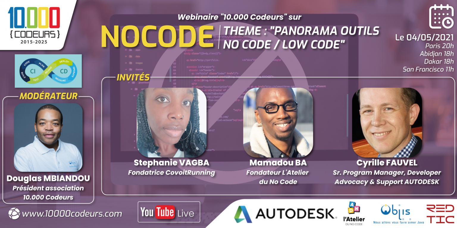 Panorama outils NO CODE / LOW CODE expliqués à la Jeunesse Africaine