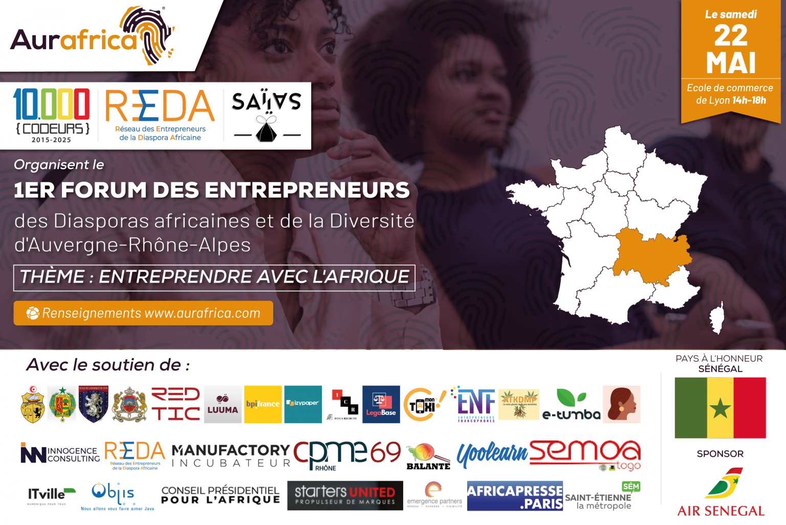 10.000 Codeurs co-organise le 1er Forum des entrepreneurs des diasporas africaines et de la diversité d’Auvergne-Rhône-Alpes