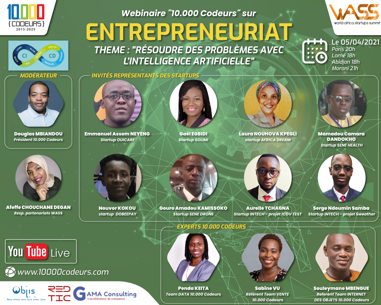 Accompagnement des Startups du concours WASS Togo par les experts de 10.000 Codeurs