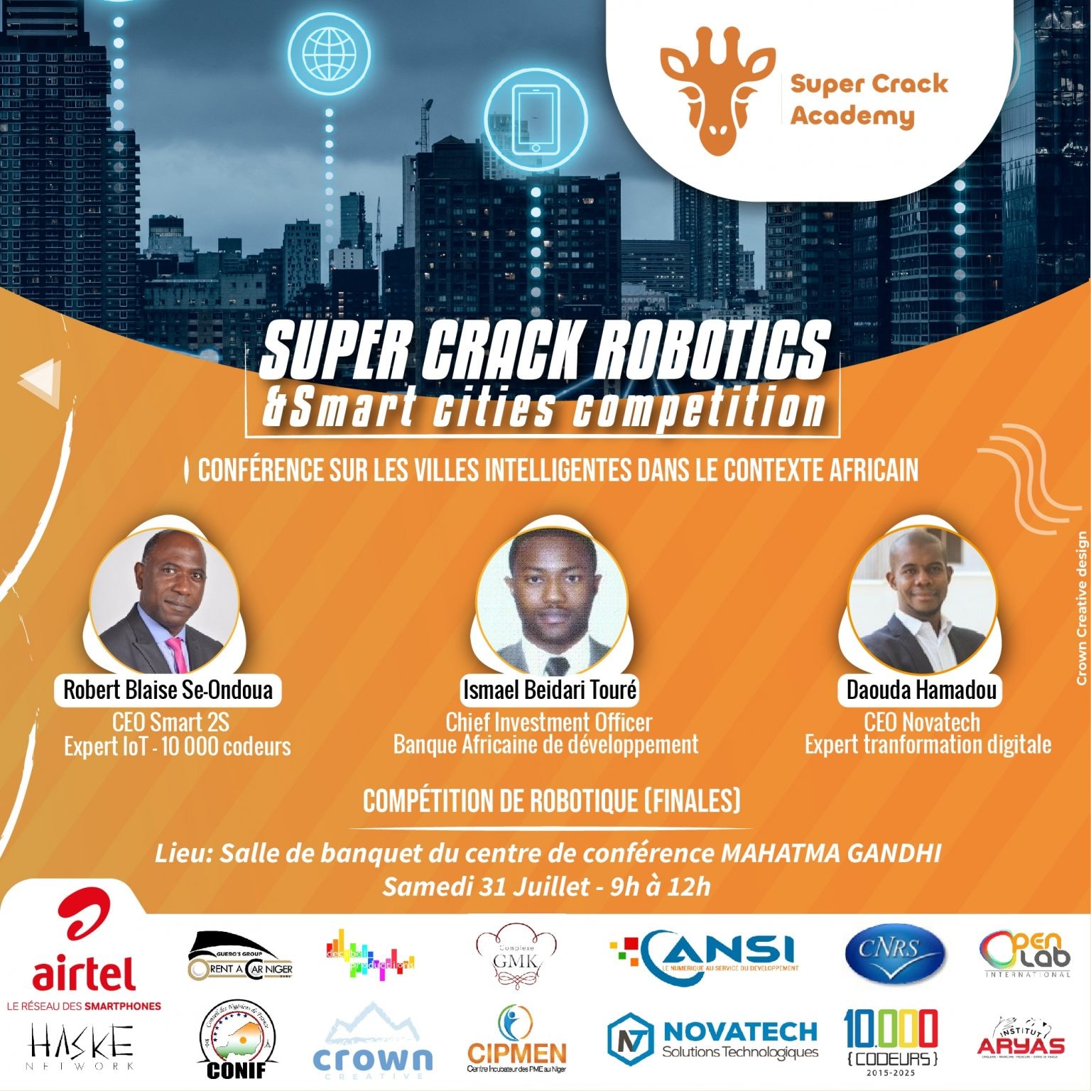 [NIGER] 10.000 Codeurs partenaire de la Conférence sur les villes intelligentes et villages intelligents organisée par Super Crack Academy 31/07 à Niamey