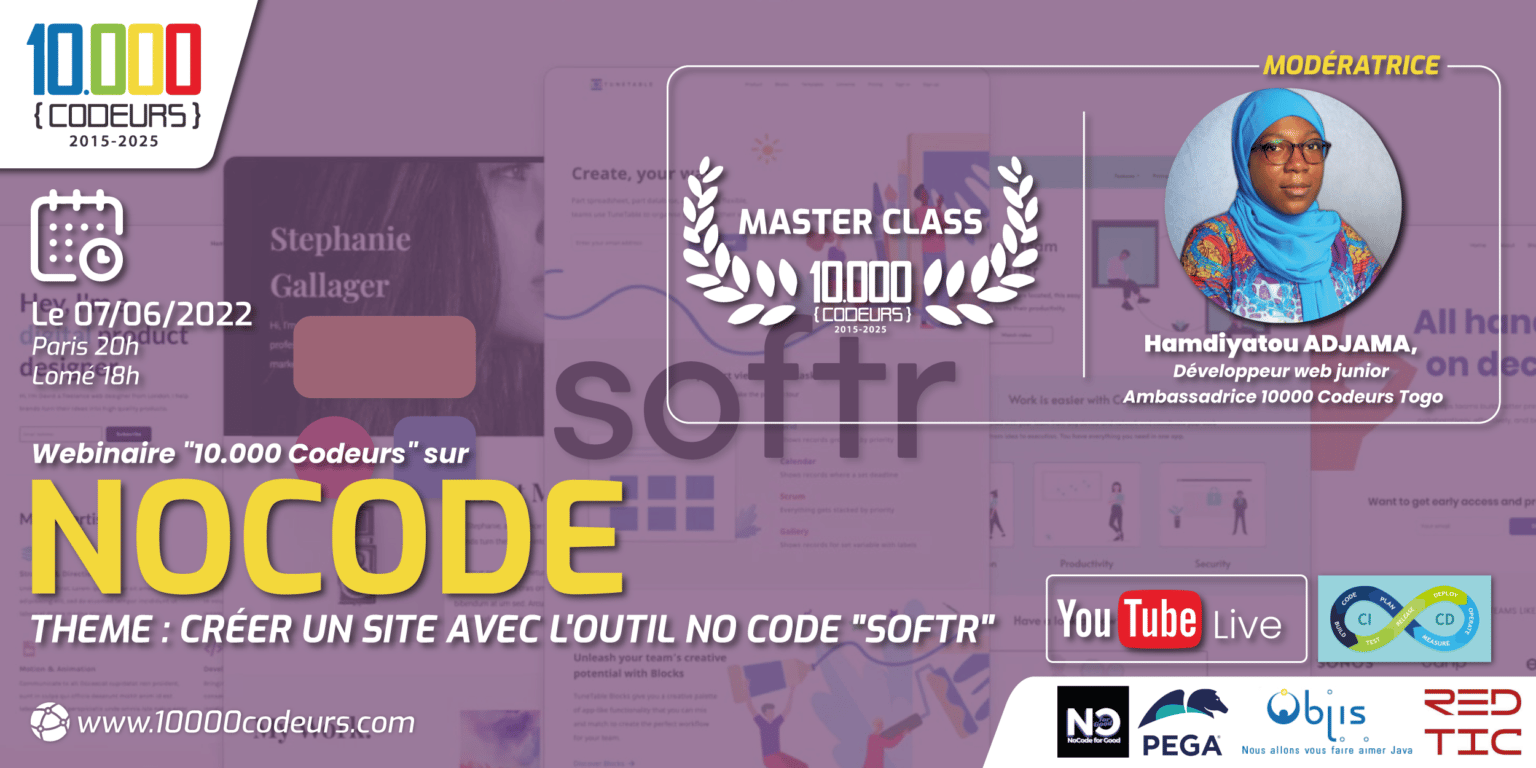 Masterclass: créer un site avec l’outil NO CODE « SOFTR »