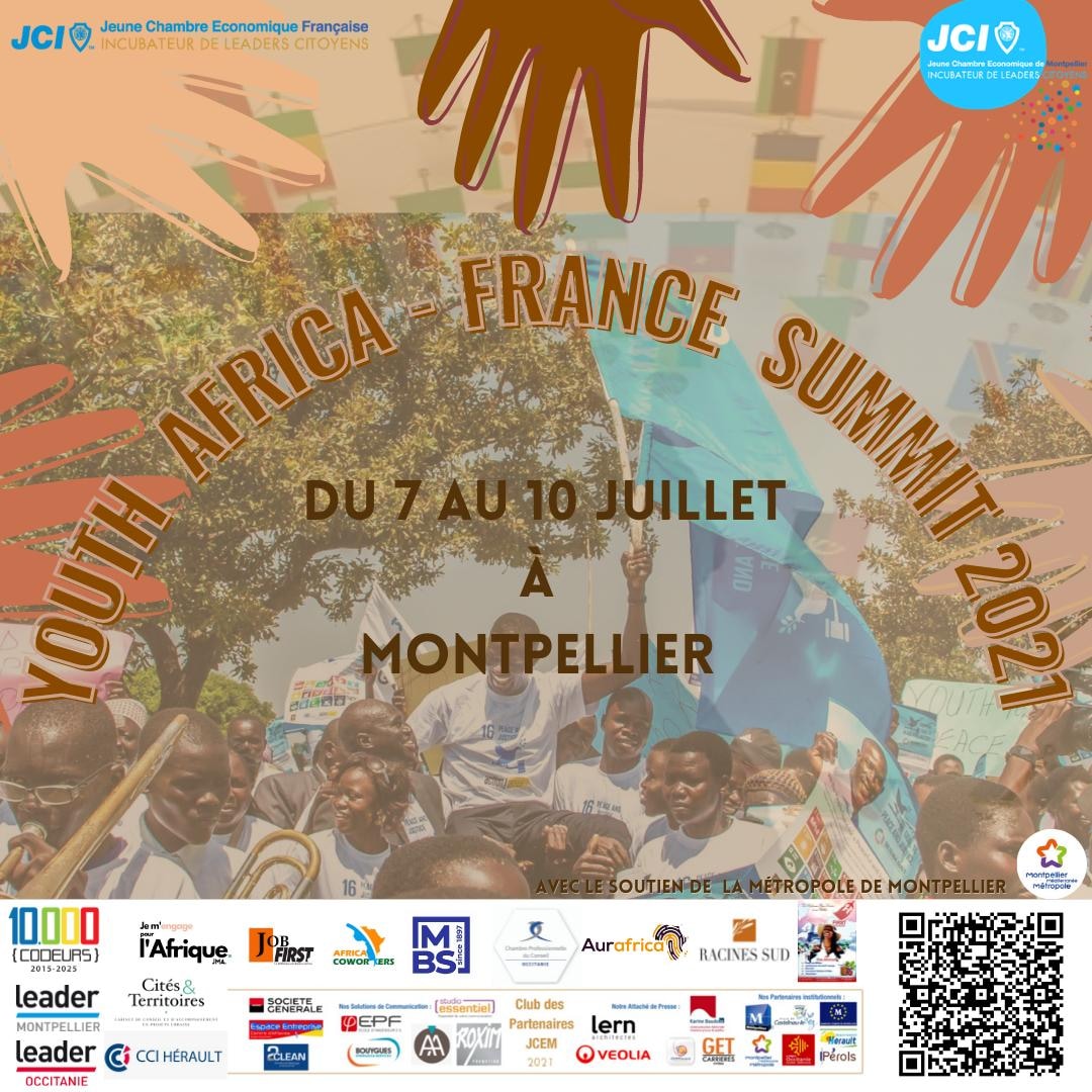 10.000 Codeurs partenaire du « Youth Africa France Summit » organisé par La Jeune Chambre Économique de Montpellier 7-9 juillet 2021